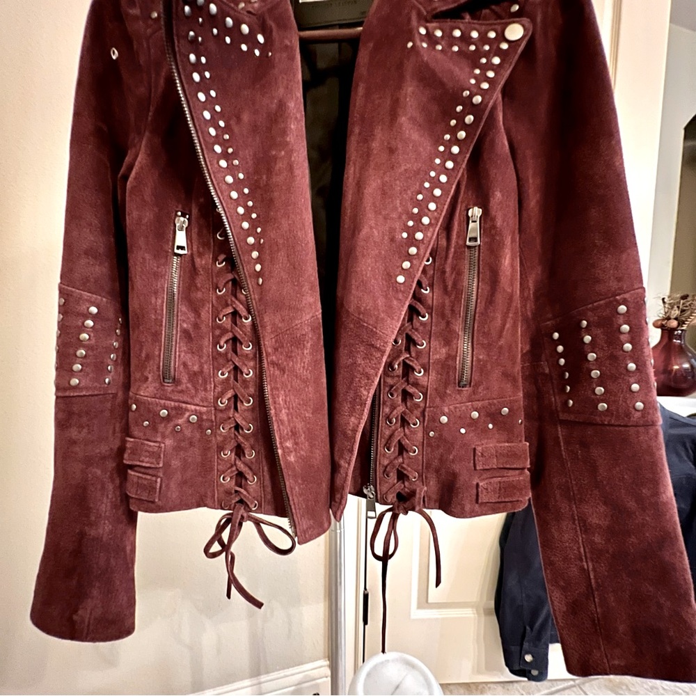 Bagatelle NYC Size Small Ladies Maroon Suede Jacket